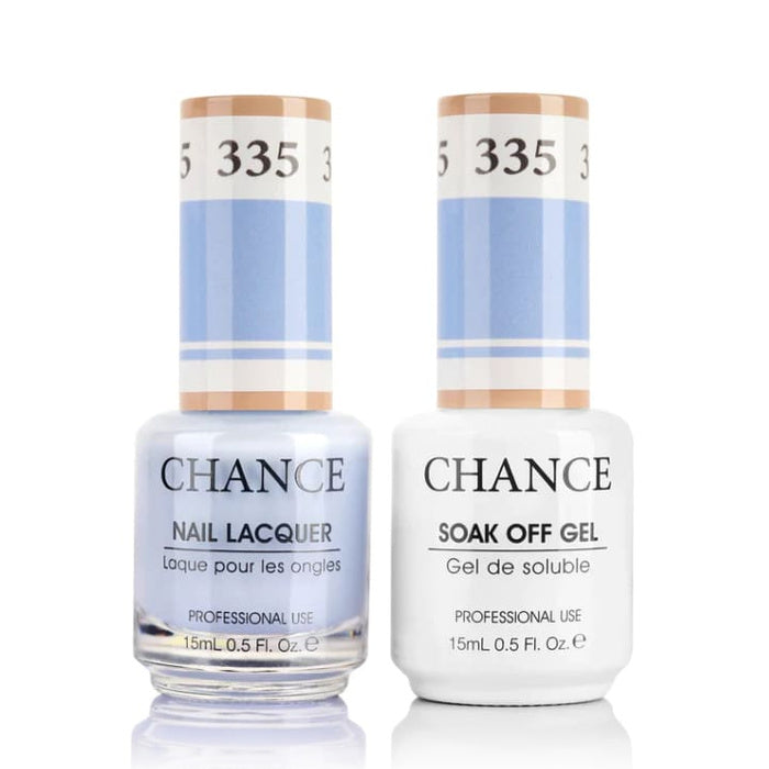 Chance Gel &amp; Lacquer Duo 335, blue crème, soak-off gel polish and matching nail lacquer, 0.5 oz each
