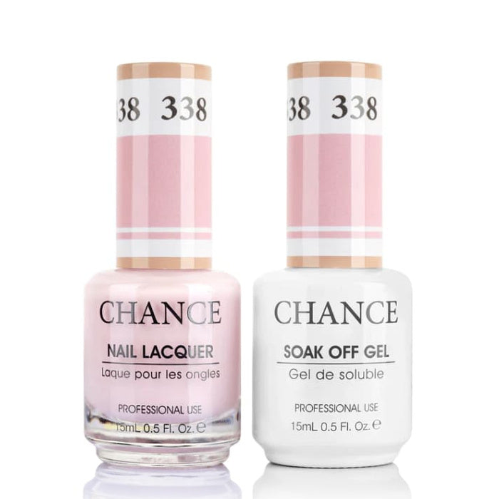 Chance Gel &amp; Lacquer Duo 338, pink crème, soak-off gel polish and matching nail lacquer, 0.5 oz each