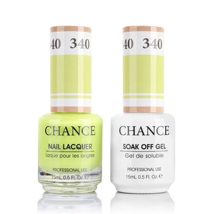 Chance Gel &amp; Lacquer Duo 340, yellow crème, soak-off gel polish and matching nail lacquer, 0.5 oz each