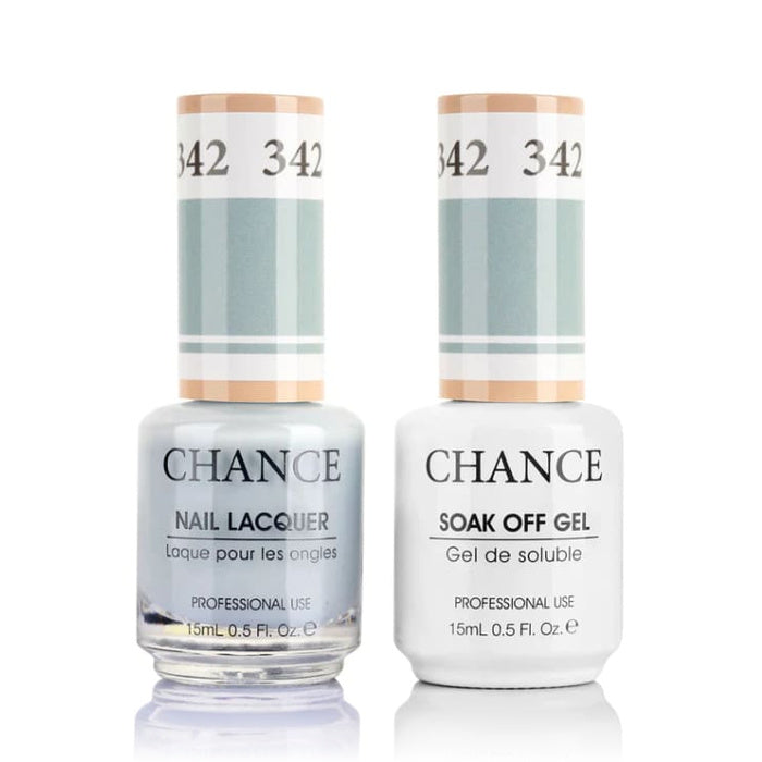 Chance Gel &amp; Lacquer Duo 342, blue crème, soak-off gel polish and matching nail lacquer, 0.5 oz each
