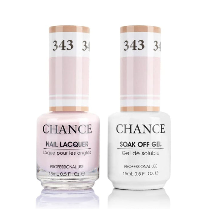 Chance Gel &amp; Lacquer Duo 343, pink crème, soak-off gel polish and matching nail lacquer, 0.5 oz each