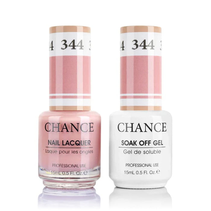 Chance Gel &amp; Lacquer Duo 344, pink crème, soak-off gel polish and matching nail lacquer, 0.5 oz each