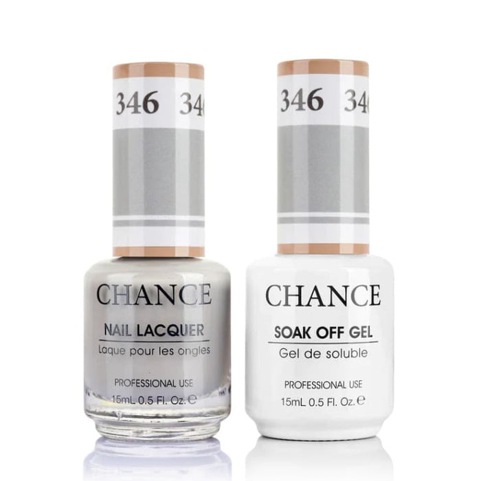 Chance Gel &amp; Lacquer Duo 346, grey crème, soak-off gel polish and matching nail lacquer, 0.5 oz each