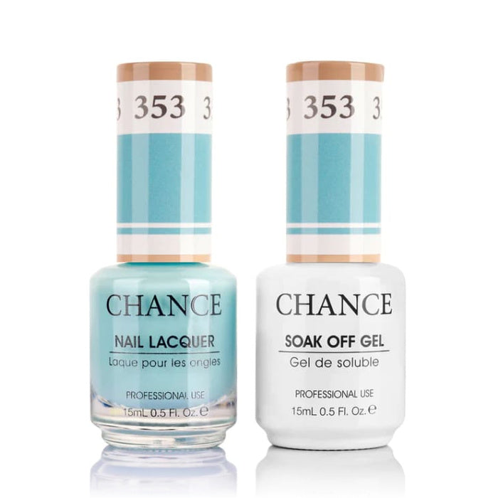 Chance Gel &amp; Lacquer Duo 353, blue crème, soak-off gel polish and matching nail lacquer, 0.5 oz each