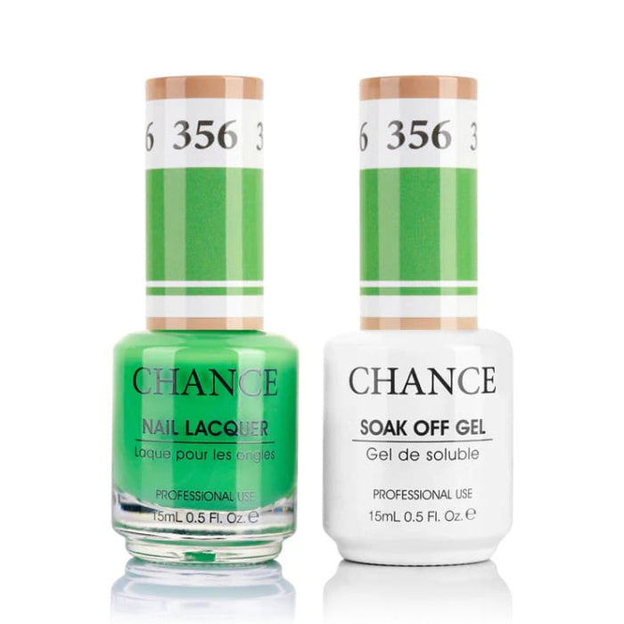 Chance Gel &amp; Lacquer Duo 356, green crème, soak-off gel polish and matching nail lacquer, 0.5 oz each