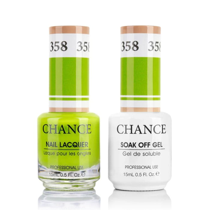Chance Gel &amp; Lacquer Duo 358, green crème, soak-off gel polish and matching nail lacquer, 0.5 oz each