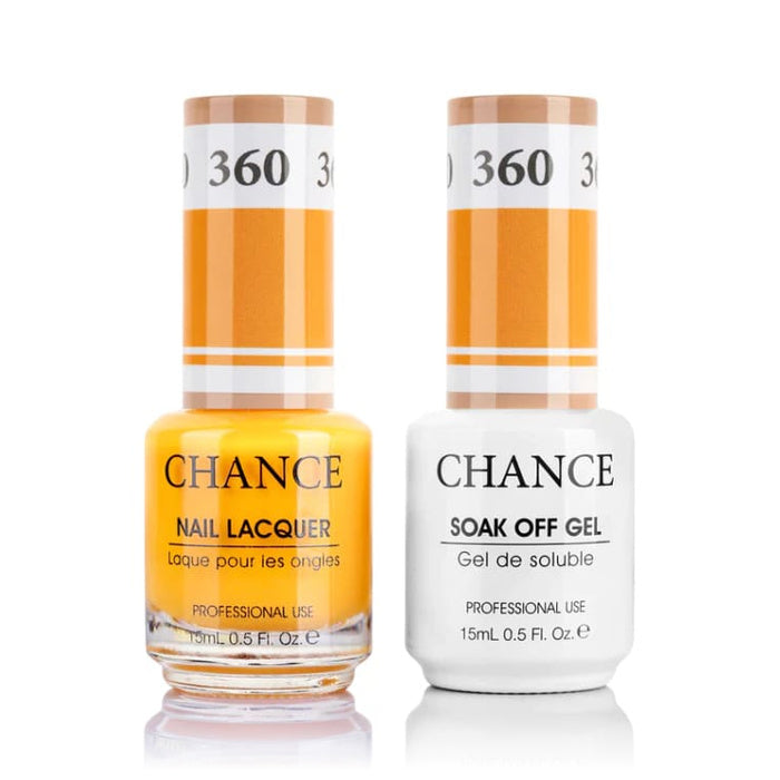 Chance Gel &amp; Lacquer Duo 360, coral orange crème, soak-off gel polish and matching nail lacquer, 0.5 oz each