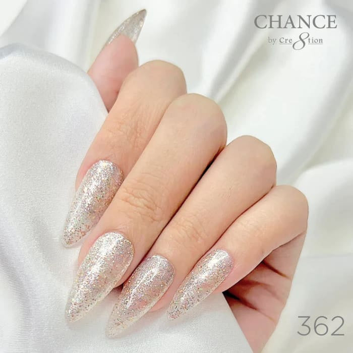 Chance Diamond Dust 362 gel polish on long stiletto nails