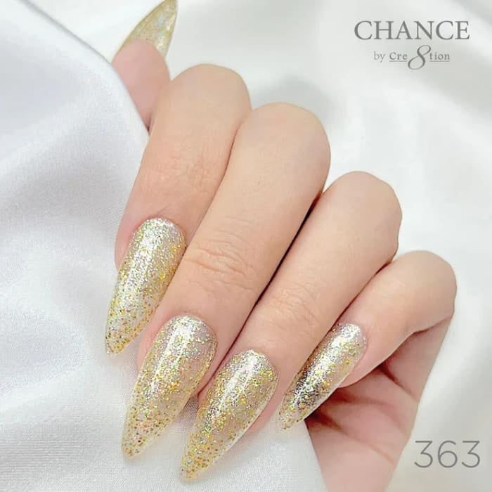 Chance Diamond Dust 363 gel polish on long stiletto nails