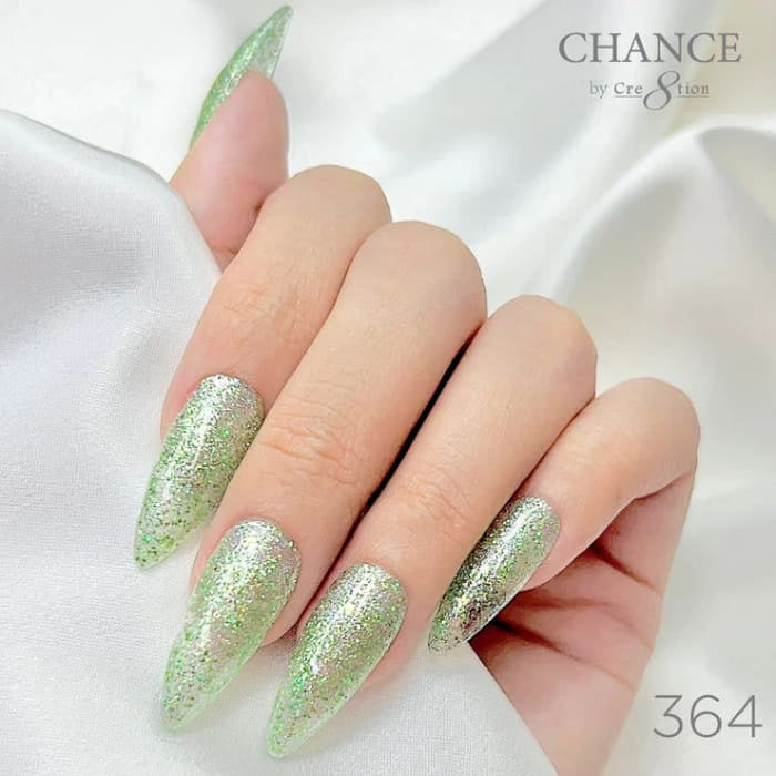 Chance Diamond Dust 364 gel polish on long stiletto nails
