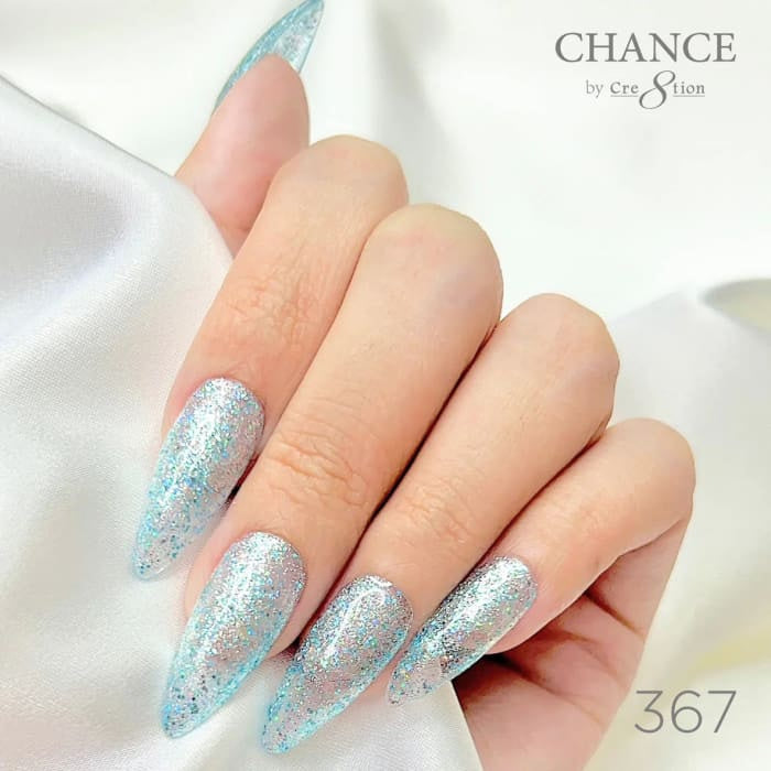 Chance Diamond Dust 367 gel polish on long stiletto nails