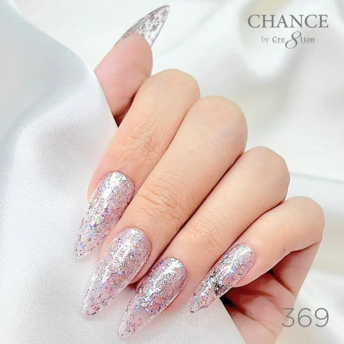 Chance Diamond Dust 369 gel polish on long stiletto nails