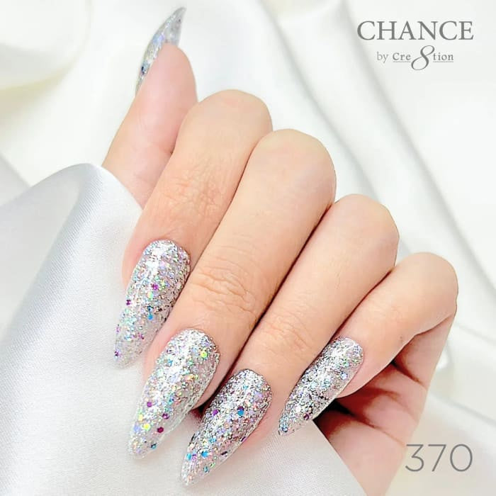 Chance Diamond Dust 370 gel polish on long stiletto nails