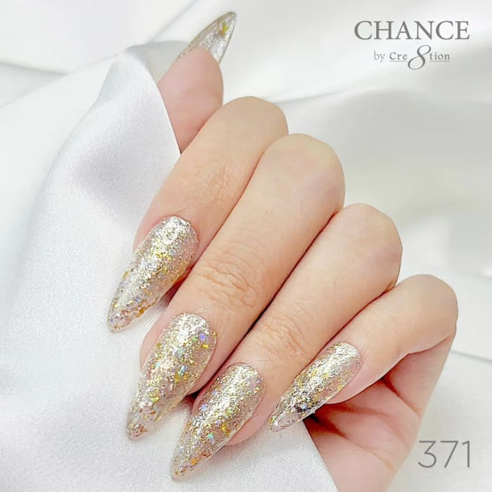 Chance Diamond Dust 371 gel polish on long stiletto nails