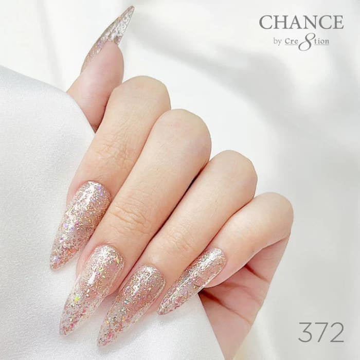 Chance Diamond Dust 372 gel polish on long stiletto nails