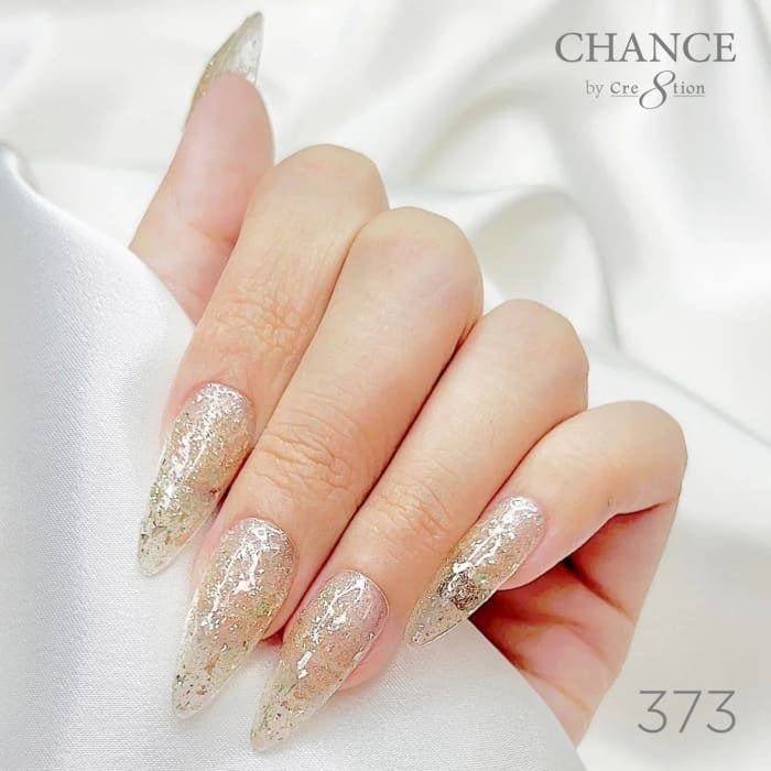 Chance Diamond Dust 373 gel polish on long stiletto nails