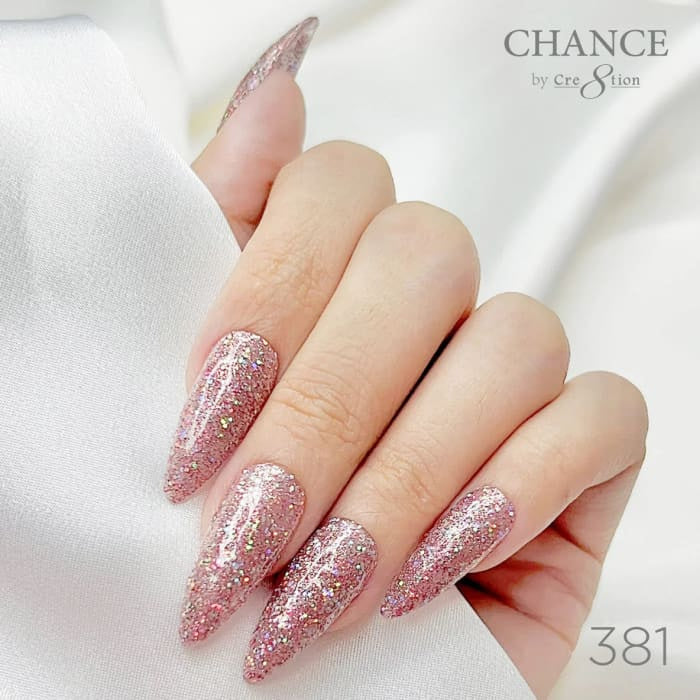 Chance Diamond Dust 381 gel polish on long stiletto nails