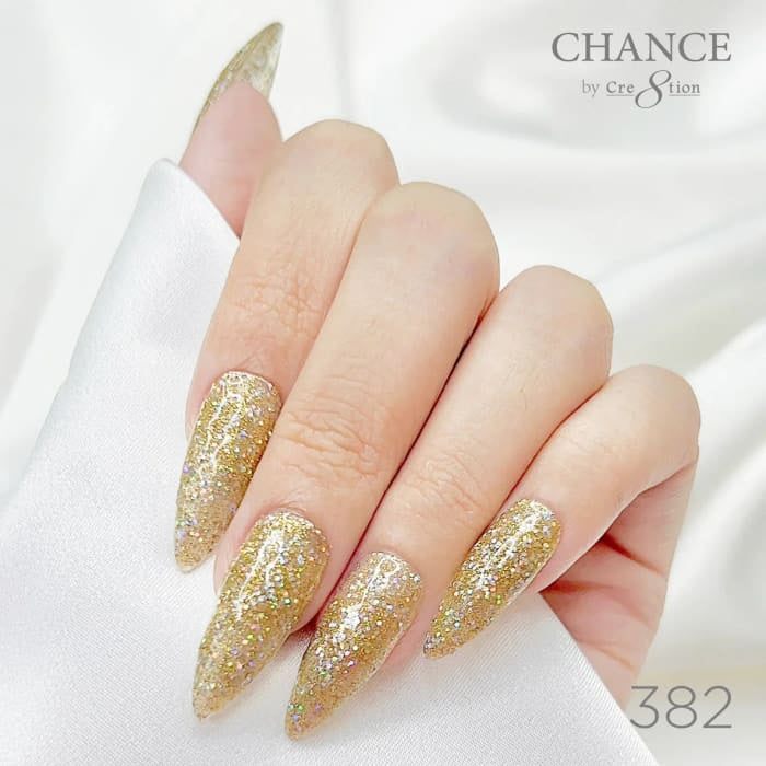 Chance Diamond Dust 382 gel polish on long stiletto nails