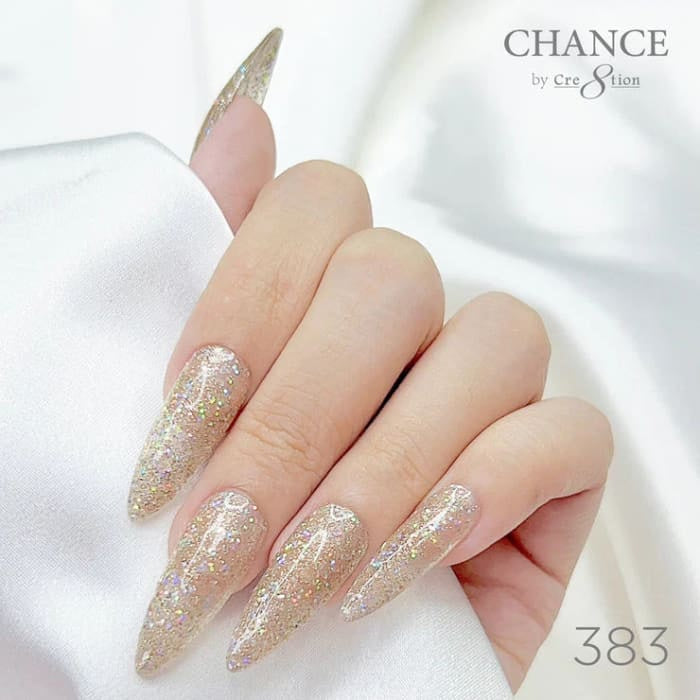 Chance Diamond Dust 383 gel polish on long stiletto nails