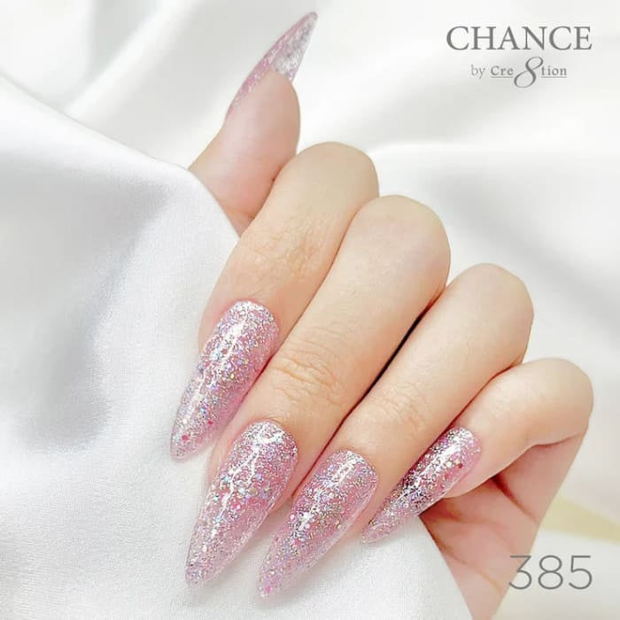 Chance Diamond Dust 385 gel polish on long stiletto nails