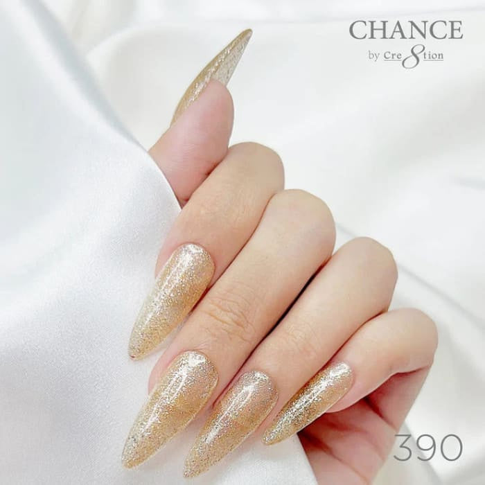 Chance Diamond Dust 390 gel polish on long stiletto nails