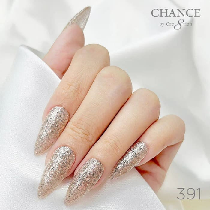 Chance Diamond Dust 391 gel polish on long stiletto nails