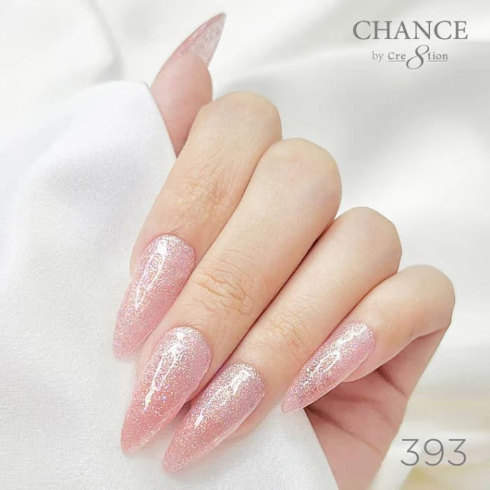 Chance Diamond Dust 393 gel polish on long stiletto nails