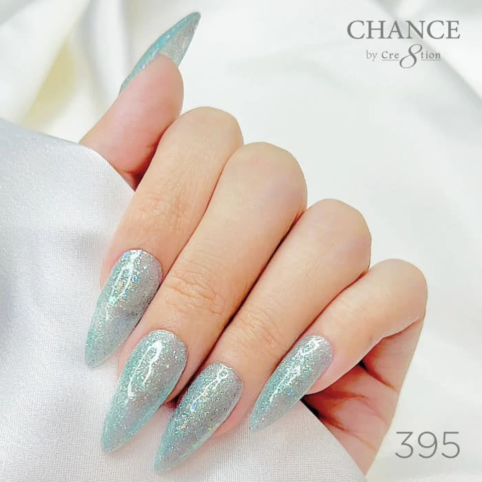 Chance Diamond Dust 395 gel polish on long stiletto nails