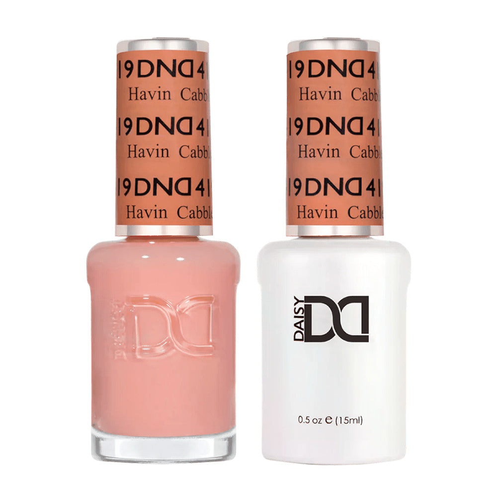 DND Duo 419 Havin Cabbler, gel polish and matching nail lacquer bottles