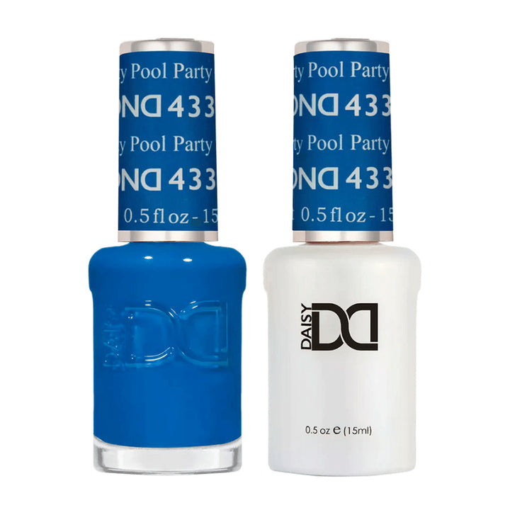 DND Duo 433 Pool Party, gel polish and matching nail lacquer bottles