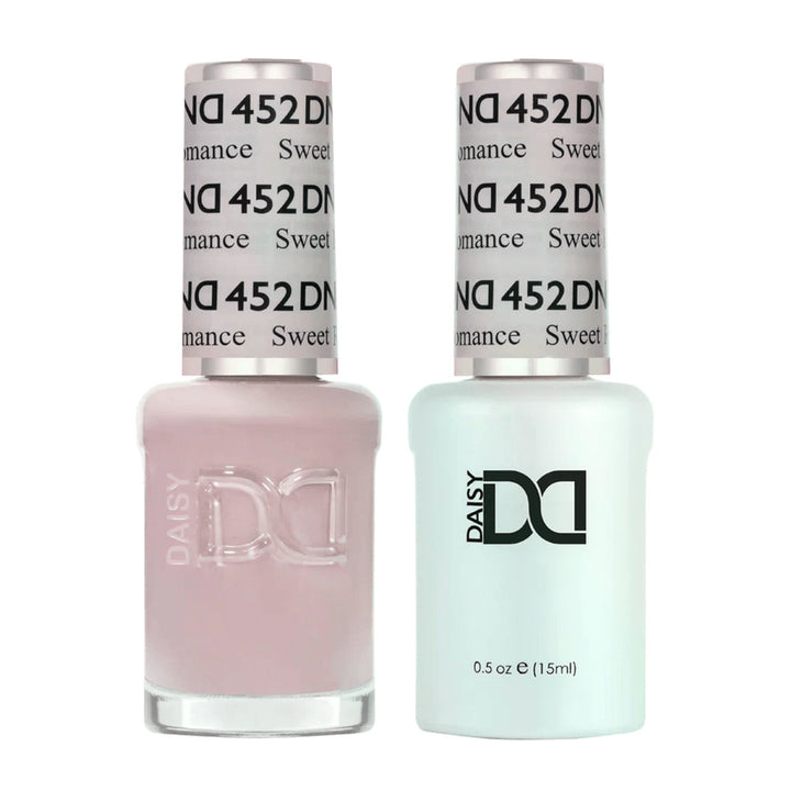 DND Duo 452 Sweet Romance, gel polish and matching nail lacquer bottles