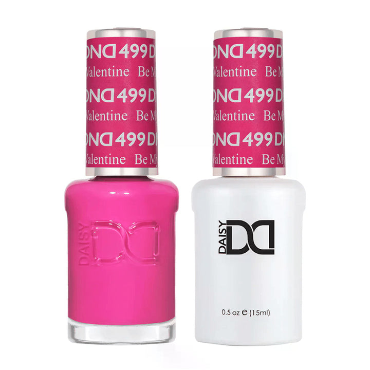 DND Duo 499 Be My Valentine, gel polish and matching nail lacquer bottles