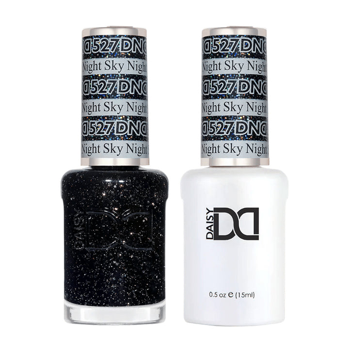 DND Duo 527 Night Sky, gel polish and matching nail lacquer bottles
