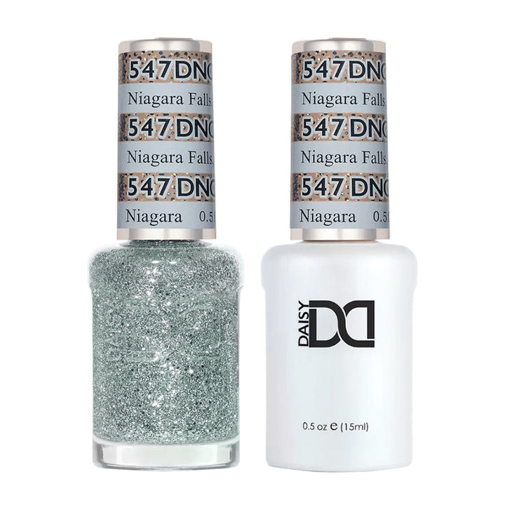 DND Duo 547 Niagara Falls, gel polish and matching nail lacquer bottles