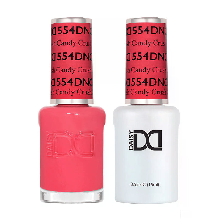 DND Duo 554 Candy Crush, gel polish and matching nail lacquer bottles