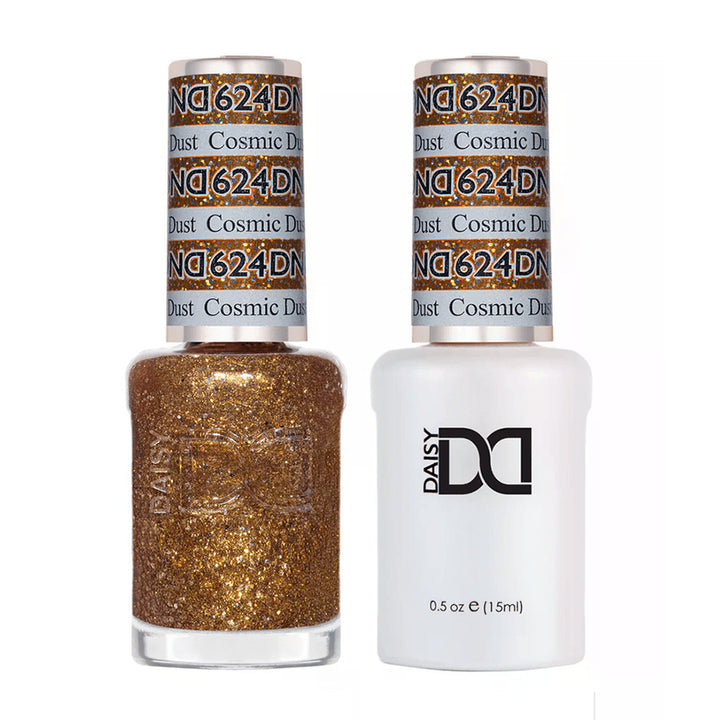 DND Duo 624 Cosmic Dust, gel polish and matching nail lacquer bottles