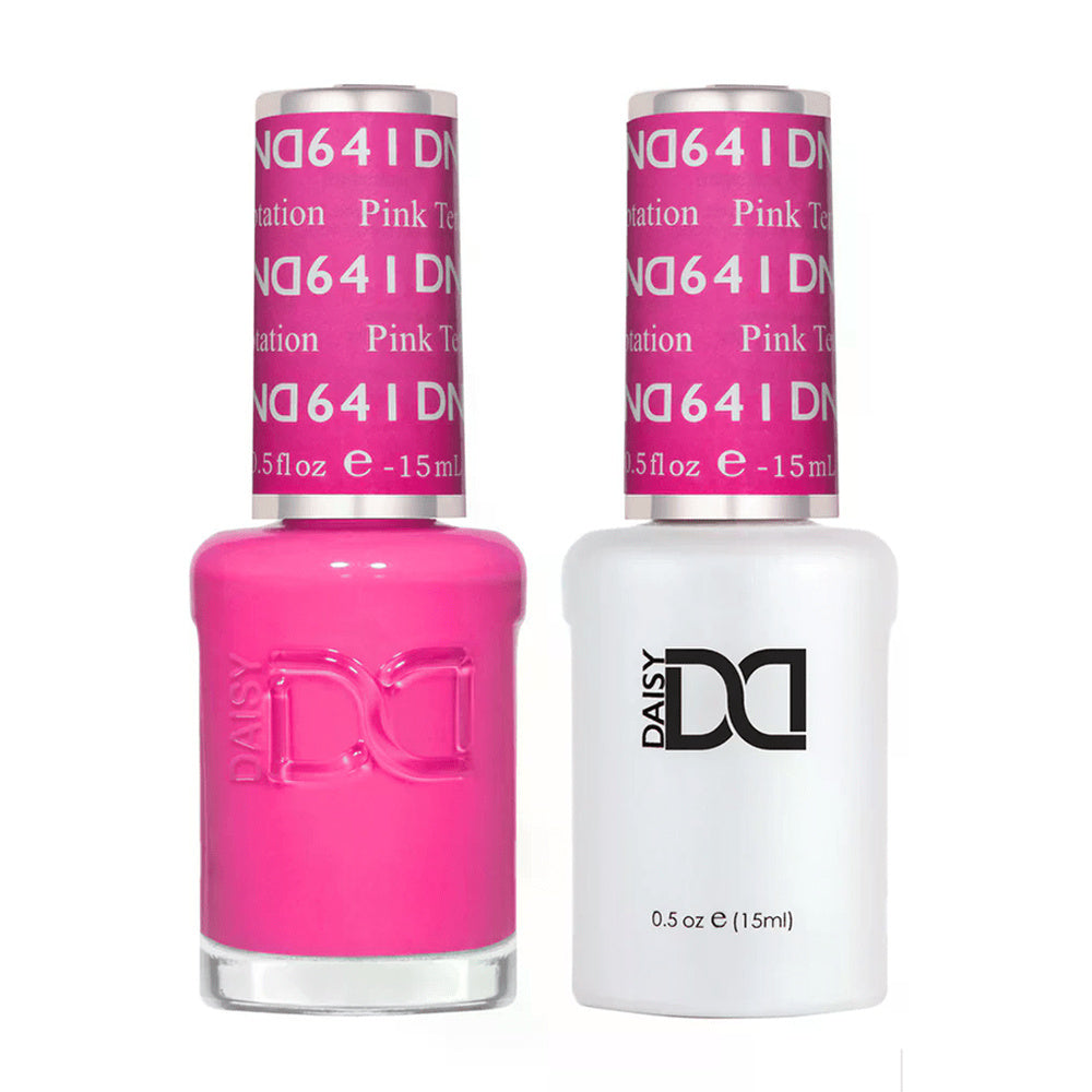 DND Duo 641 Pink Temptation, gel polish and matching nail lacquer bottles