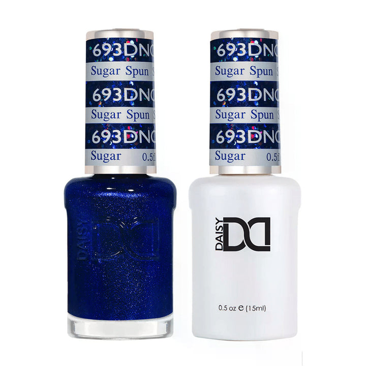 DND Duo 693 Sugar Spun, gel polish and matching nail lacquer bottles