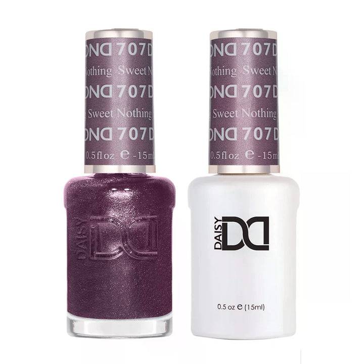DND Duo 707 Sweet Nothing, gel polish and matching nail lacquer bottles