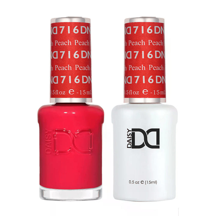 DND Duo 716 Peach, gel polish and matching nail lacquer bottles