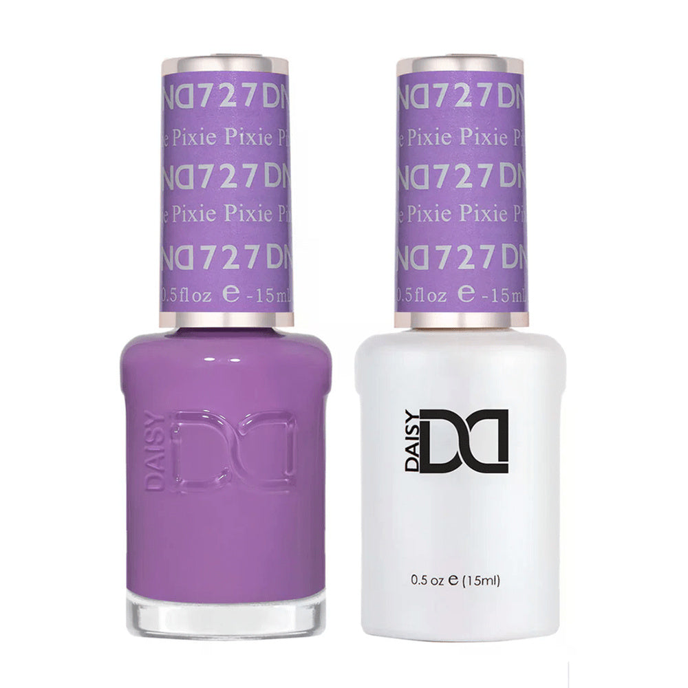 DND Duo 727 Pixie, gel polish and matching nail lacquer bottles