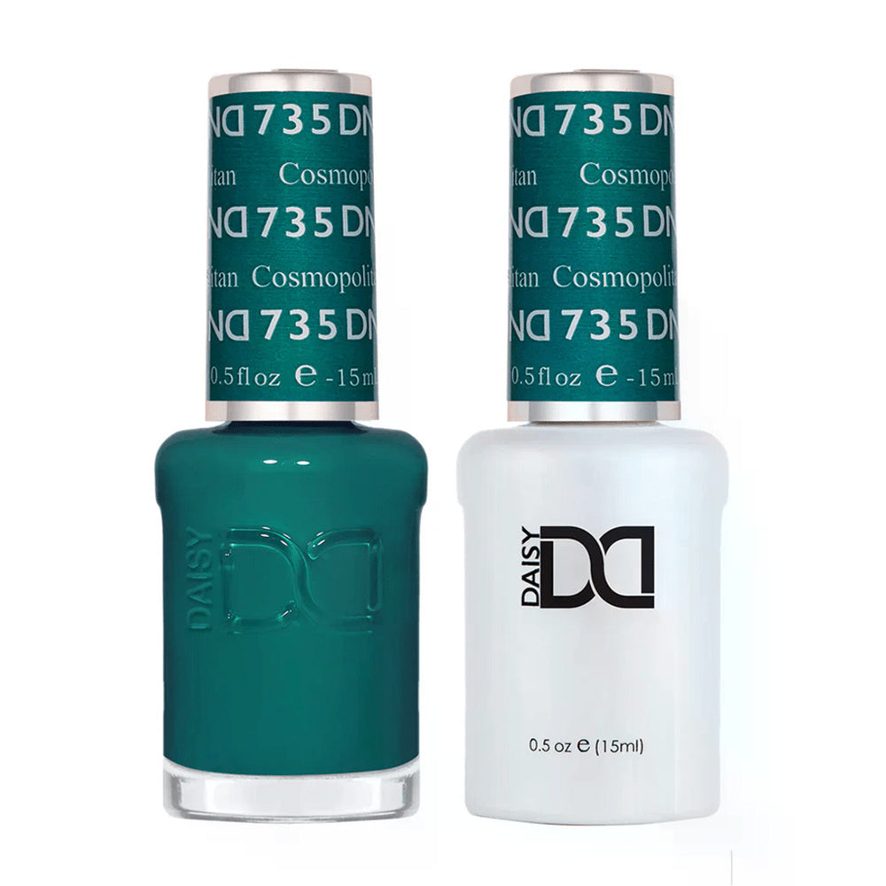 DND Duo 735 Cosmopolitan, gel polish and matching nail lacquer bottles