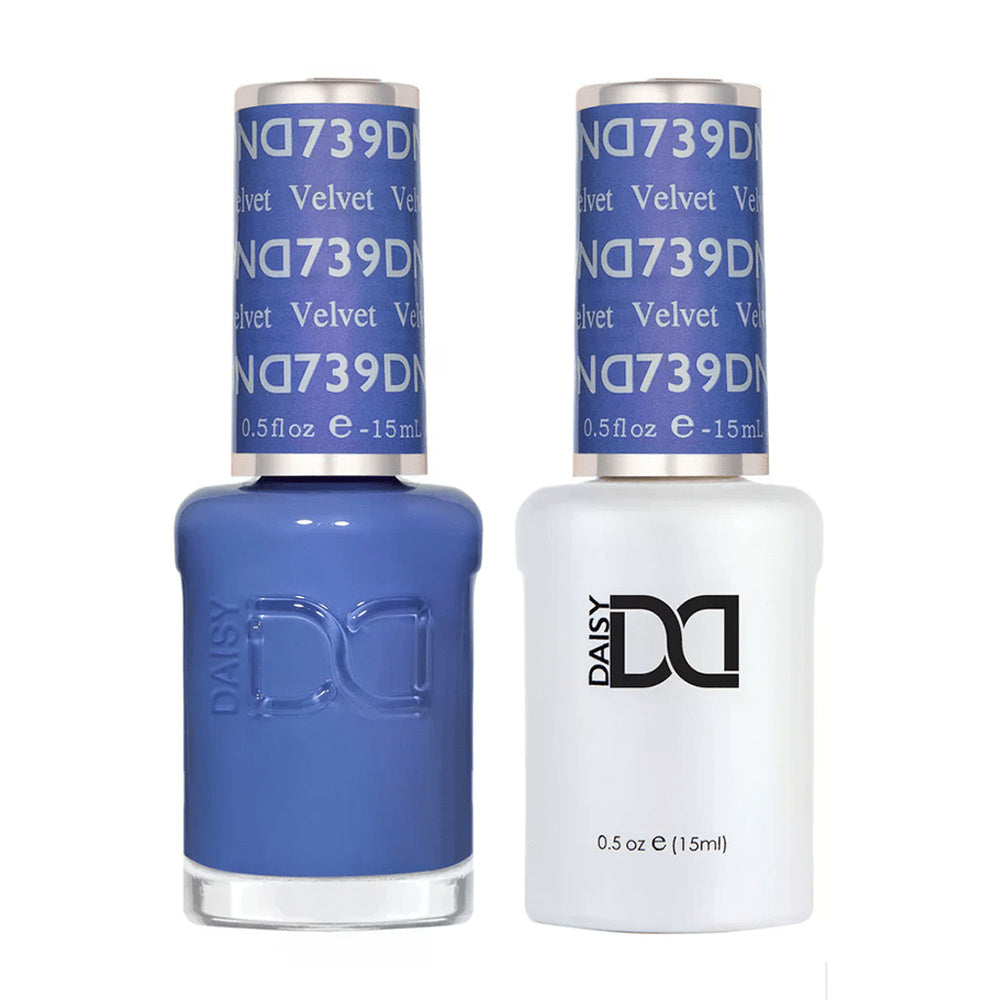 DND Duo 739 Velvet, gel polish and matching nail lacquer bottles