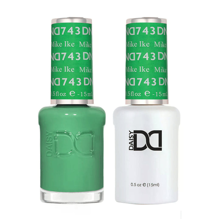 DND Duo 743 Mike Ike, gel polish and matching nail lacquer bottles