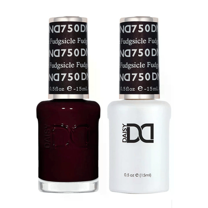 DND Duo 750 Fudgsicle, gel polish and matching nail lacquer bottles