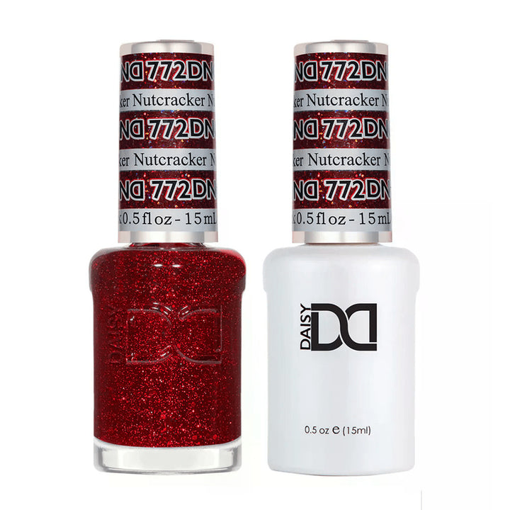 DND Duo 772 Nutcracker, gel polish and matching nail lacquer bottles