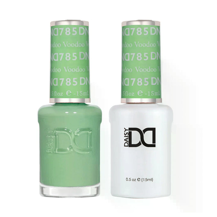 DND Duo 785 Voodoo, gel polish and matching nail lacquer bottles