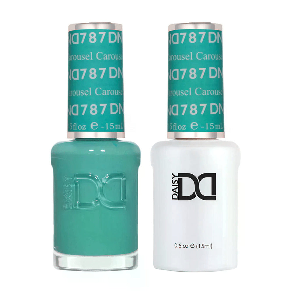DND Duo 787 Carousel, gel polish and matching nail lacquer bottles