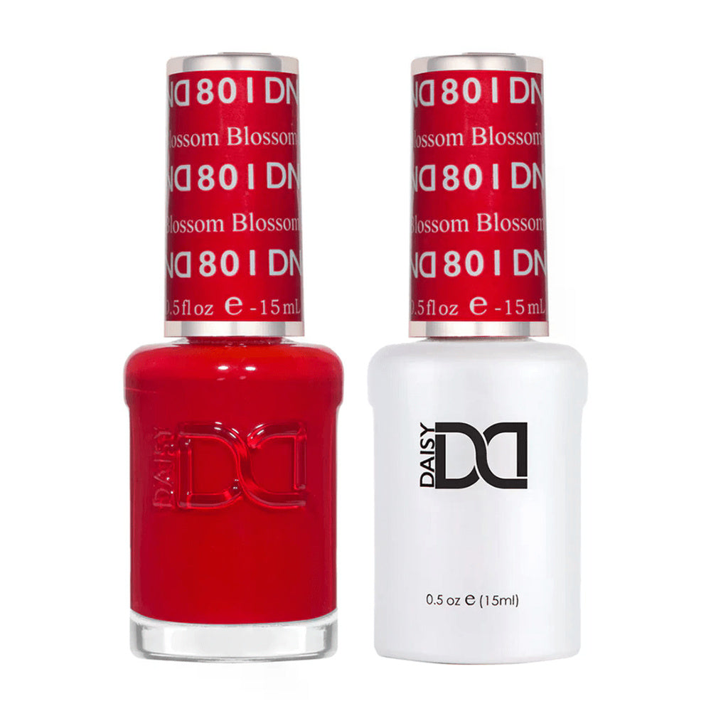 DND Duo 801 Blossom, gel polish and matching nail lacquer bottles