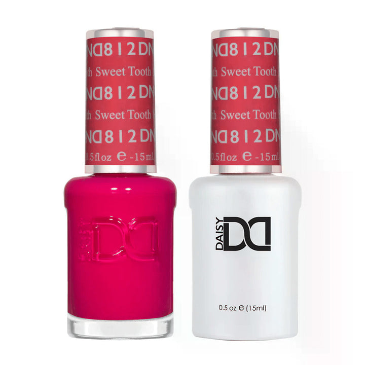 DND Duo 812 Sweet Tooth, gel polish and matching nail lacquer bottles